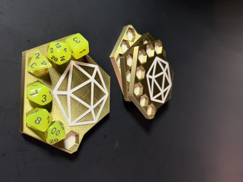 The Gilded Hex: 2-in-1 D20 Coaster & Dice Keep (Set of 4)ct