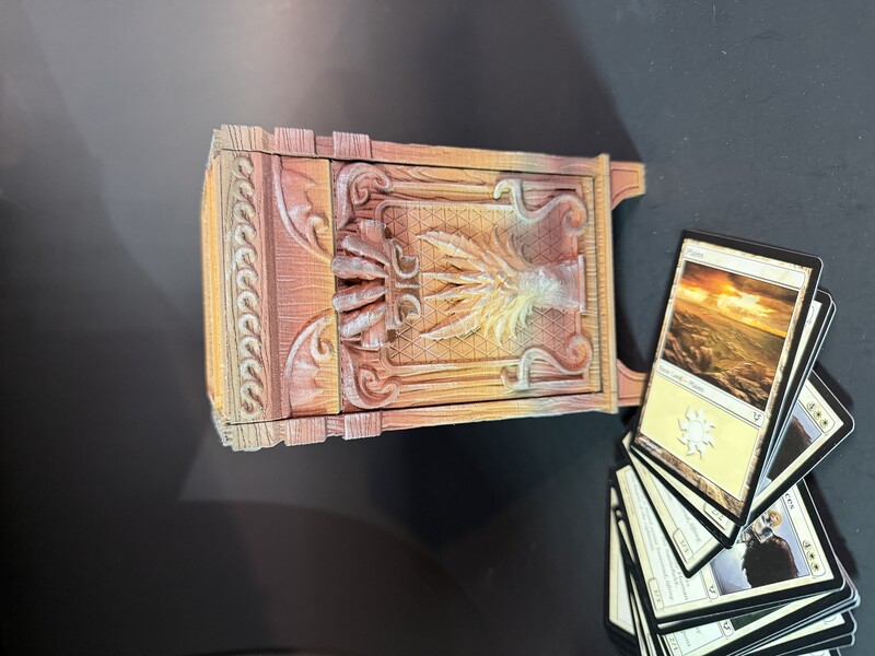 NewThe Draconic Archive: Mechanical Wood-Infused Deck & Dice Vault Product