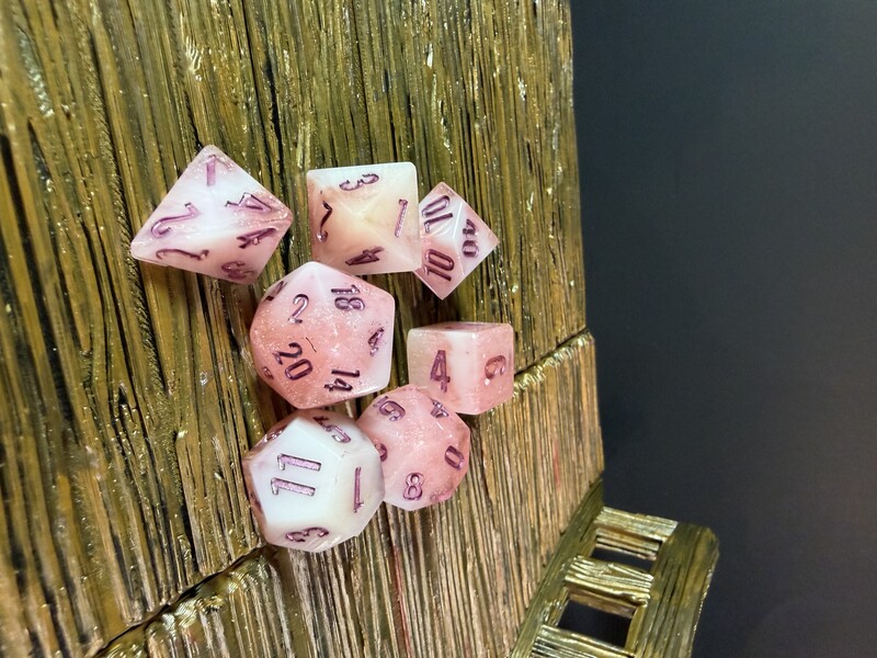 Feywild Dawn: Artisan Hand-Cast 7-Dice Set