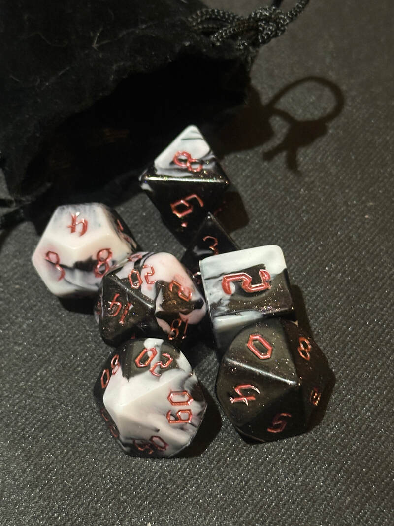 Shadow Veil: One-of-a-Kind 7-Dice Set